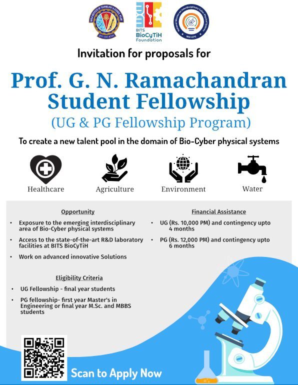 Prof. G. N. Ramachandran Student (UG PG) Fellowship