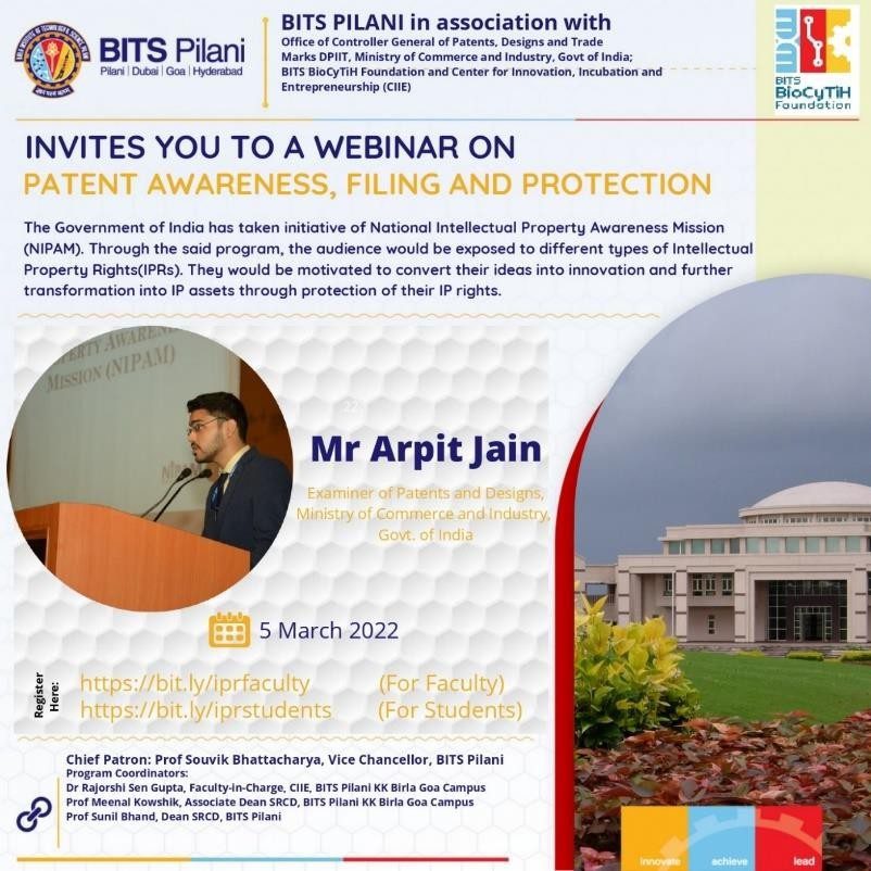 Webinar on Patent awareness, Filing and Protection
